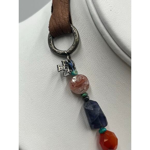 Peyote Bird Designs Gemstone Lapis Carnelian Rose Quartz Turquoise Necklace - Picture 5 of 16